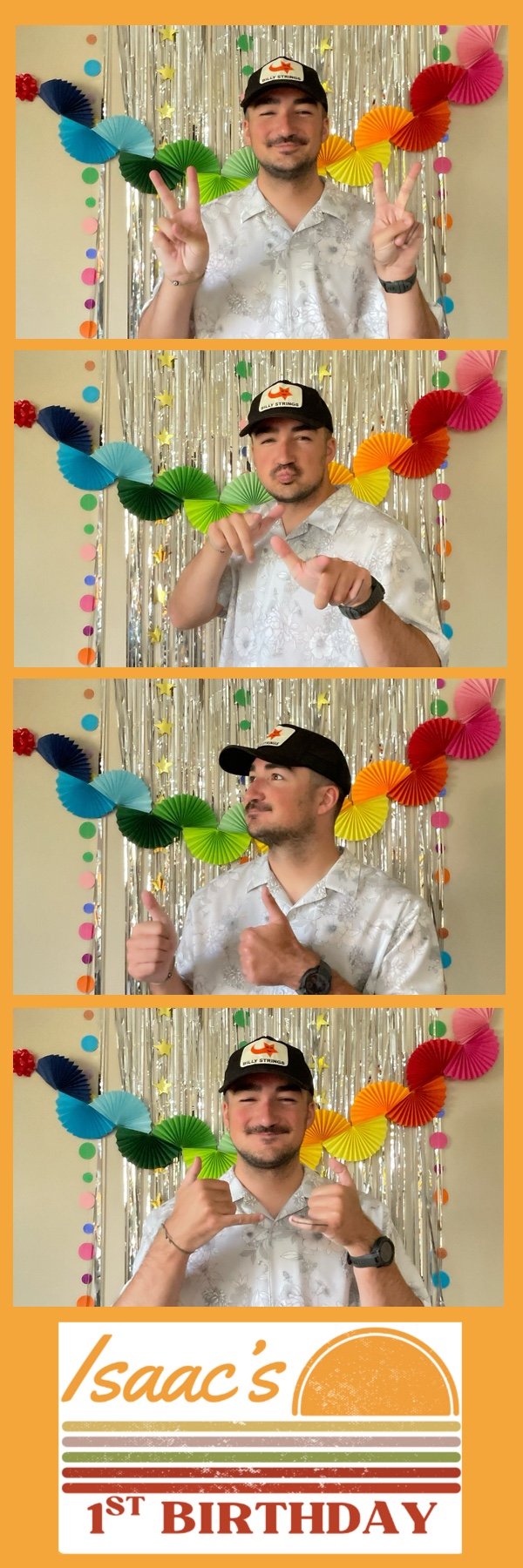 Custom 2x6 photo strip from Isaac's 1st Birthday party